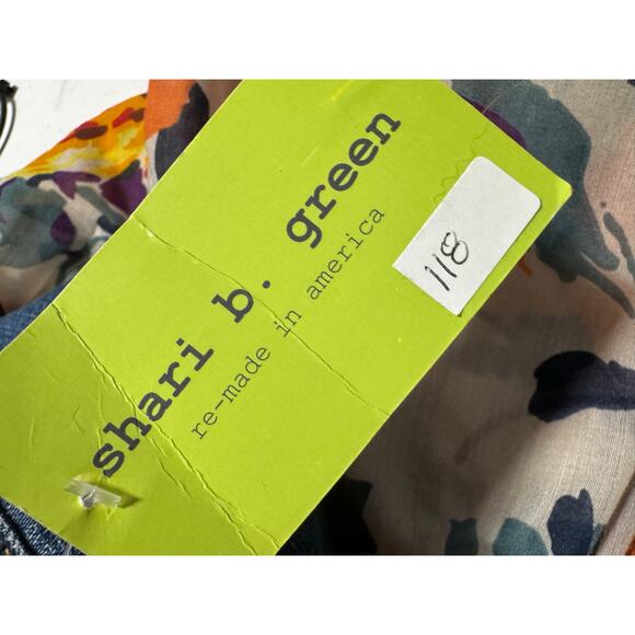 Shari B. Green Remade In America Denim Floral Dress Size Small - Picture 8 of 9